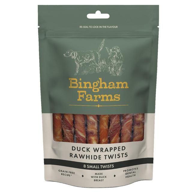 Bingham Farms Duck Wrapped Rawhide Twist Sml   8 per pack - McGrocer