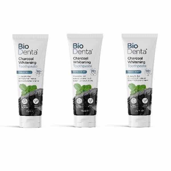 BioDenta Natural Whitening Toothpaste CHARCOAL Vegan-3pk - McGrocer