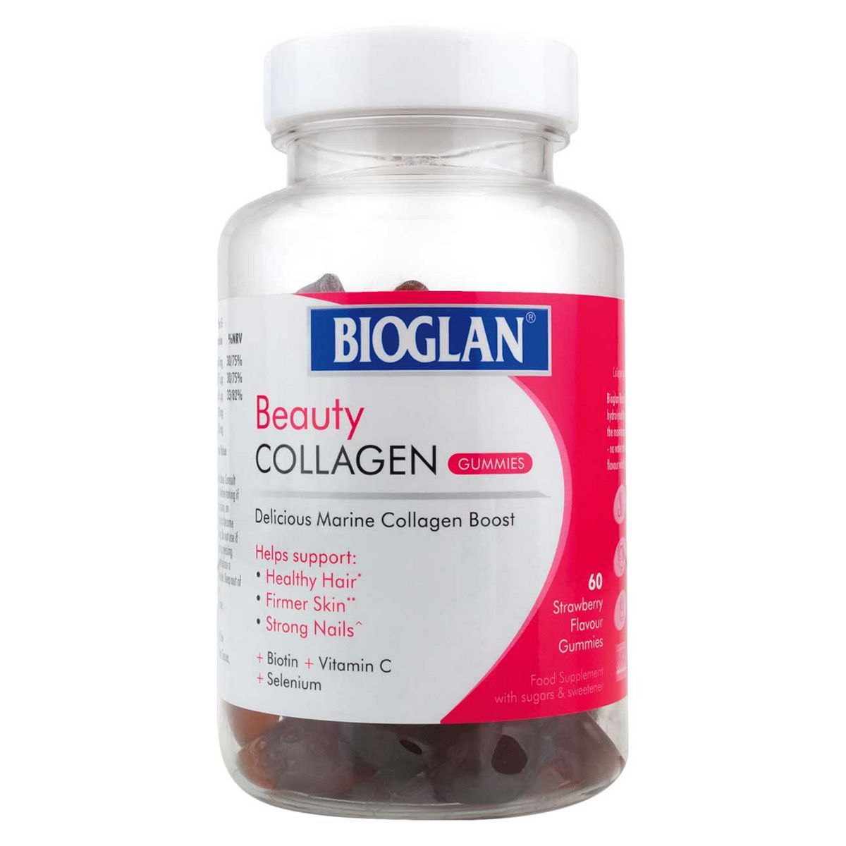 Bioglan Beauty Collagen Strawberry Flavour Gummies 60s - McGrocer