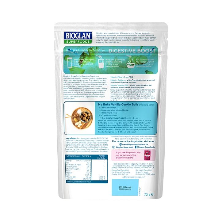 Bioglan Superfoods Digestive Boost Smooth Vanilla 70g - McGrocer