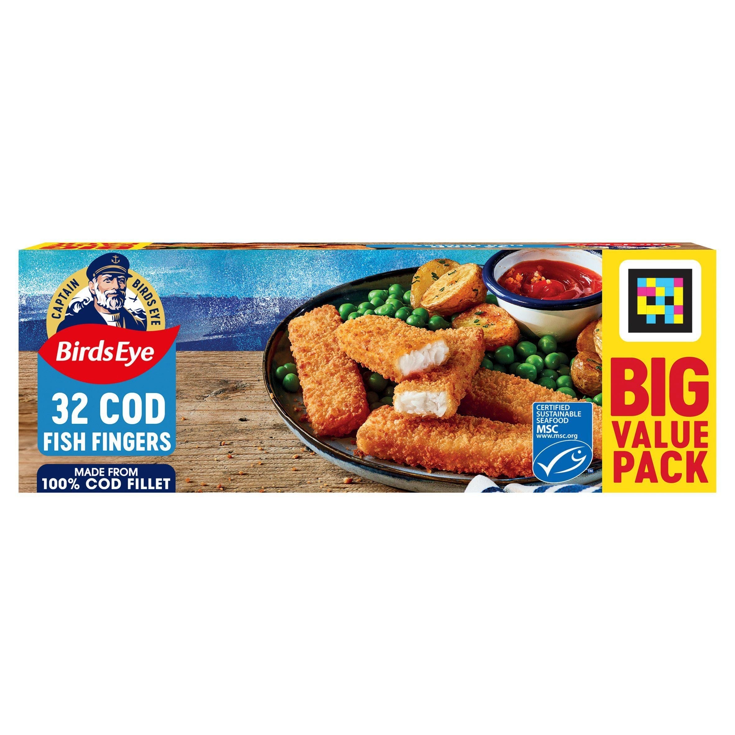 Birds Eye Breaded Cod Fish Fingers x32 896g - McGrocer