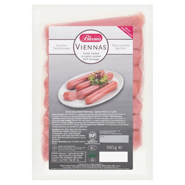 Blooms Viennas Cured Beef Sausage   360g - McGrocer