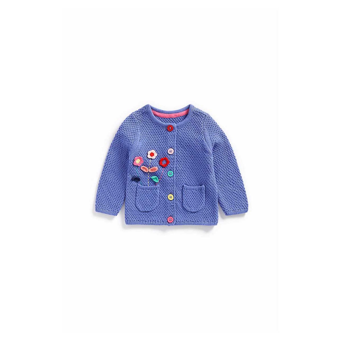 Blue Flower Knitted Cardigan - McGrocer