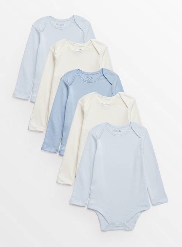 Blue Long Sleeve Bodysuit 5 Pack Up to 1 mth - McGrocer