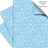 Blue Rainbow Double Sided Gift Wrap Sheets   3 per pack - McGrocer