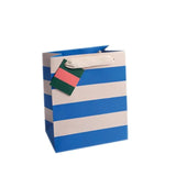 Blue & White Stripe Small Gift Bag - McGrocer