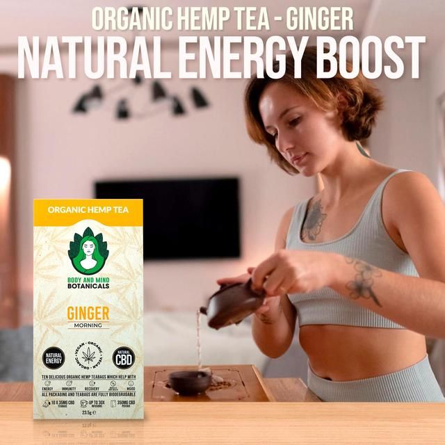 Body & Mind Botanicals Organic Hemp Tea - Ginger    10 per pack - McGrocer