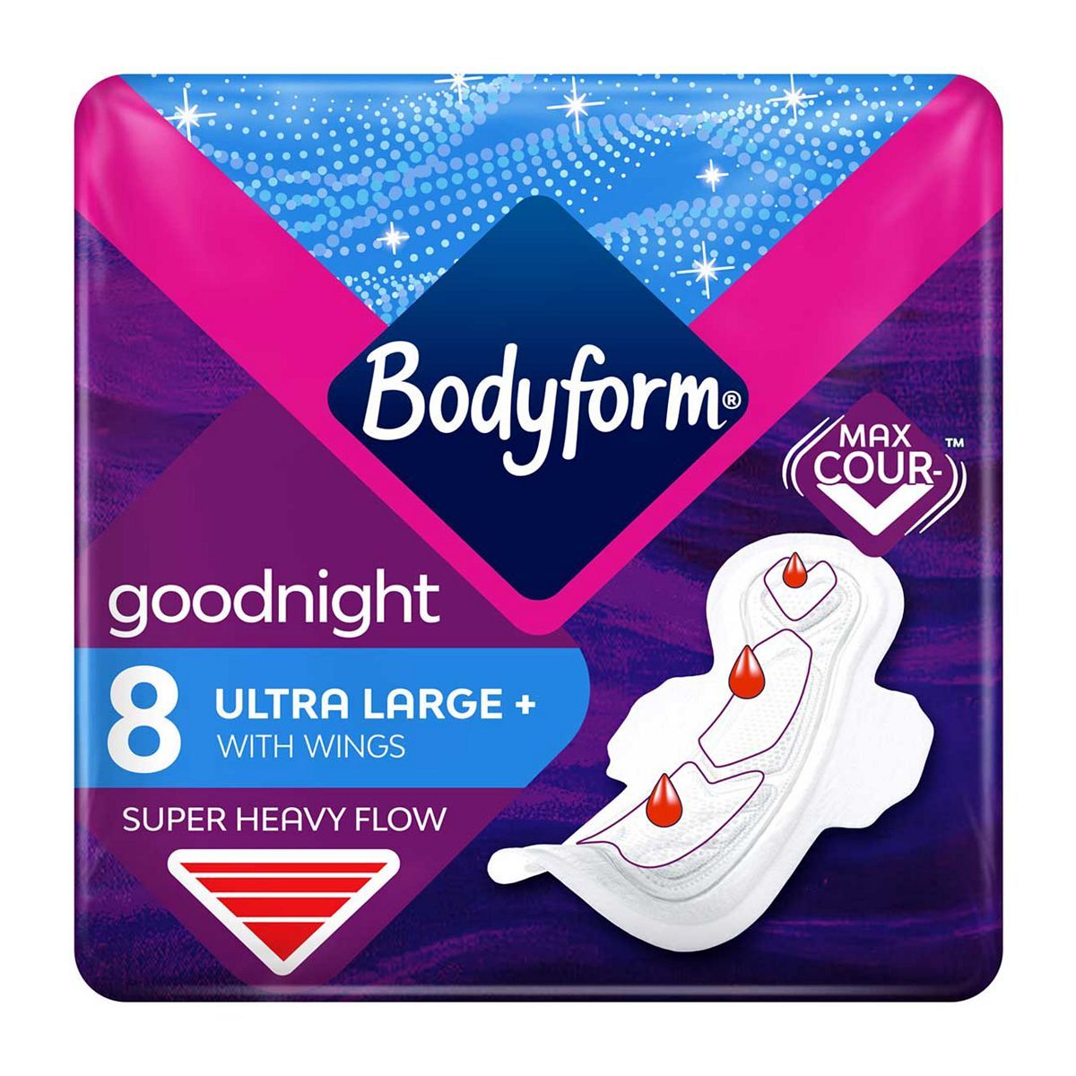 Bodyform Cour-V Ultra Night Sanitary Towels Wings 8 pack - McGrocer