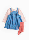 Bodysuit, Tights & Heart Print Pinafore Dress Set 18-24 months - McGrocer