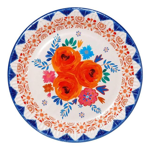 Boho Floral 23cm Paper Party Plates   12 per pack - McGrocer