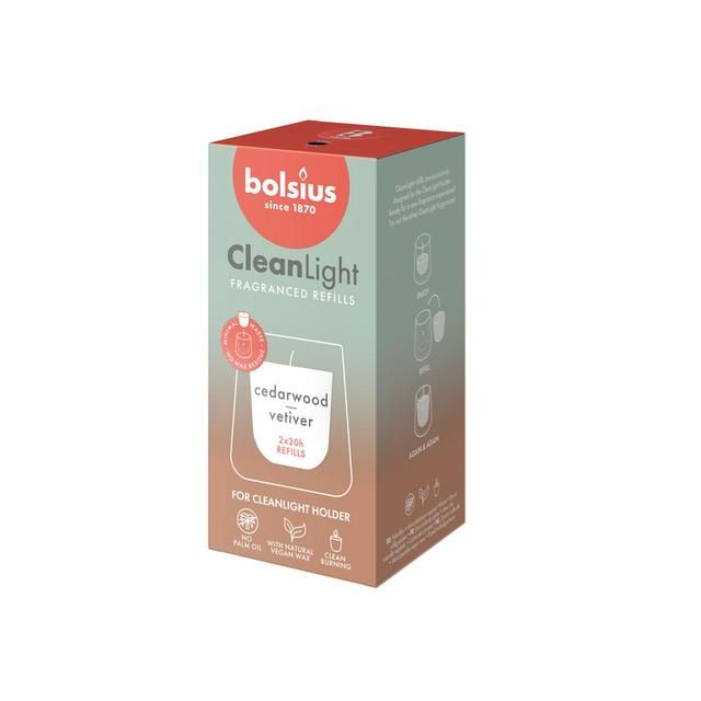 Bolsius Cleanlight Refil - Cedar Wood & Vetiver   2 per pack - McGrocer