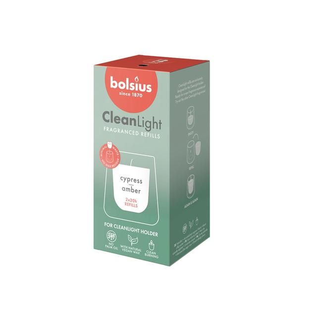 Bolsius Cleanlight Refil - Cypress & Amber   2 per pack - McGrocer