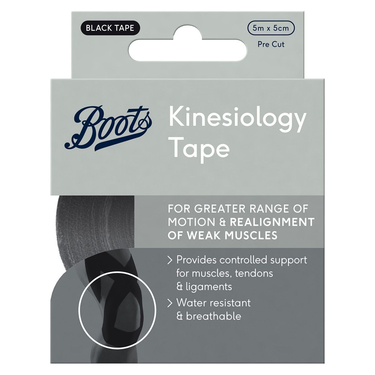 Boots Kinesiology Tape 5cm x 5m - Black - McGrocer