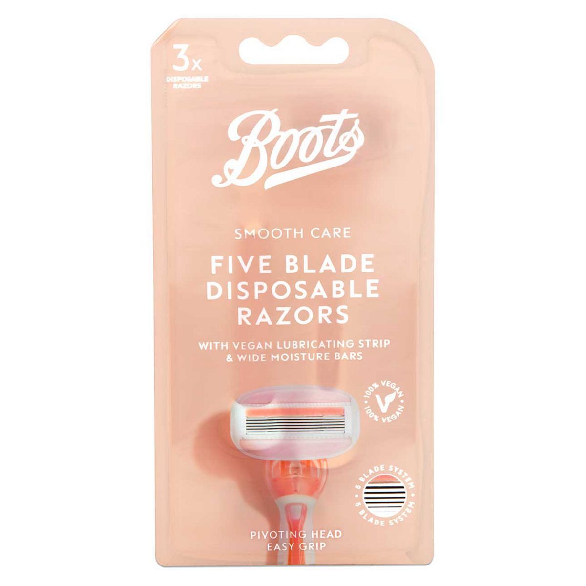 Boots Smooth Care 5 Blade Disposable Razors 3pk - McGrocer