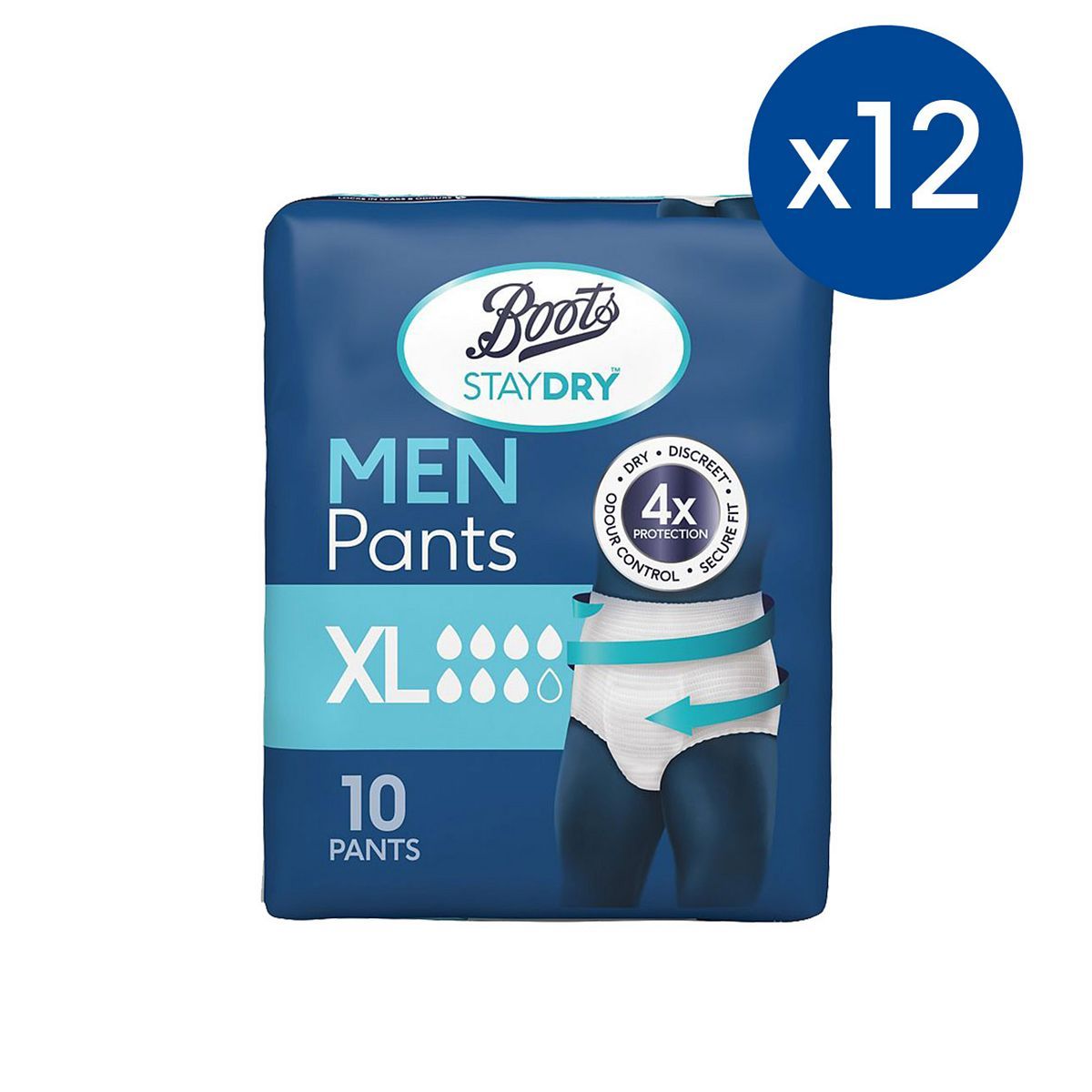 Boots Staydry Men XL Pants - 120 Pants (12 Pack Bundle) - McGrocer