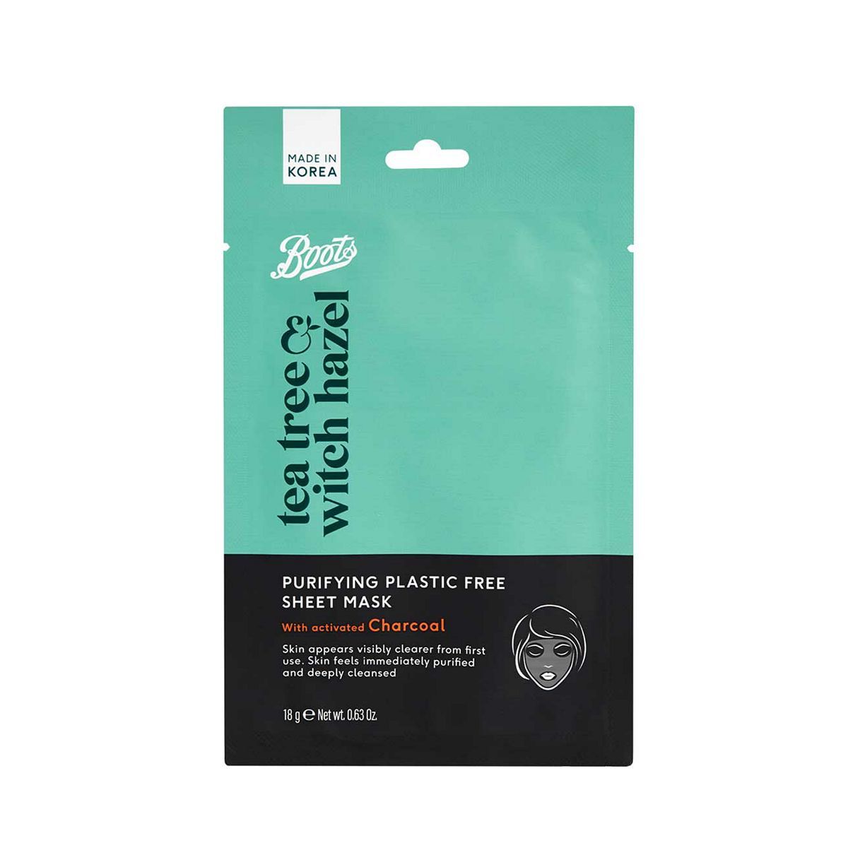 Boots Tea Tree & Witch Hazel Purifying Plastic Free Sheet Mask 18g - McGrocer