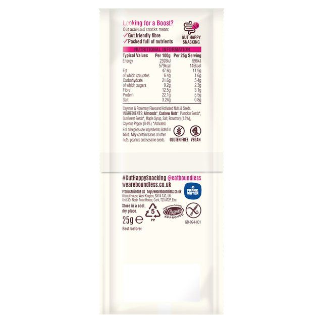 Boundless Sweet Chilli Nuts & Seeds Boost   25g - McGrocer