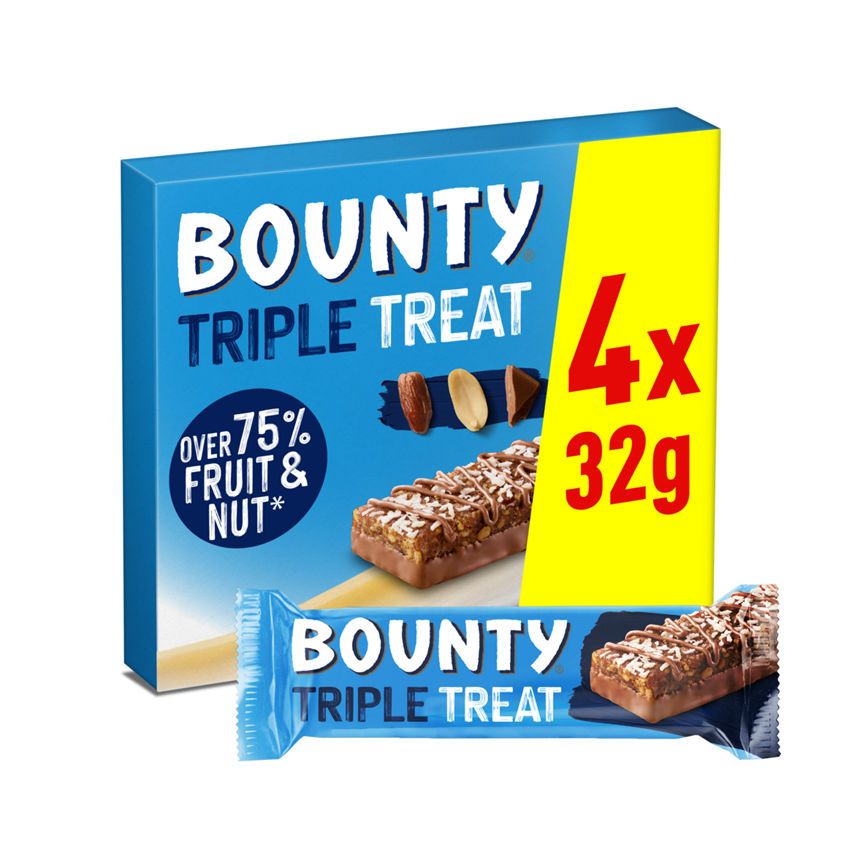 Bounty Triple Treat Fruit & Nut Milk Chocolate Snack Bars Multipack - McGrocer