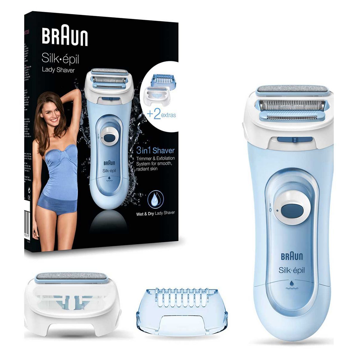 Braun Silk-&amp;eacute;pil electric Lady Shaver 5-160 - 3-in-1 Shaver, Trimmer &amp;amp; Exfoliation System
