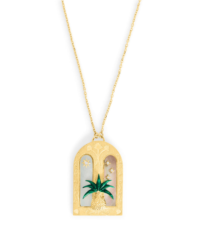 L'Atelier Nawbar yellow gold and diamond Dusk to Dawn necklace, UK version