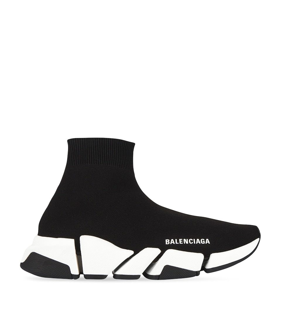 Knitted Sneakers with Ergonomic Sole and Lace-Up Fastening