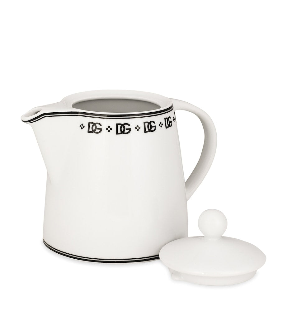 Dolce&Gabbana porcelain teapot with monogram and Art Deco design - British product