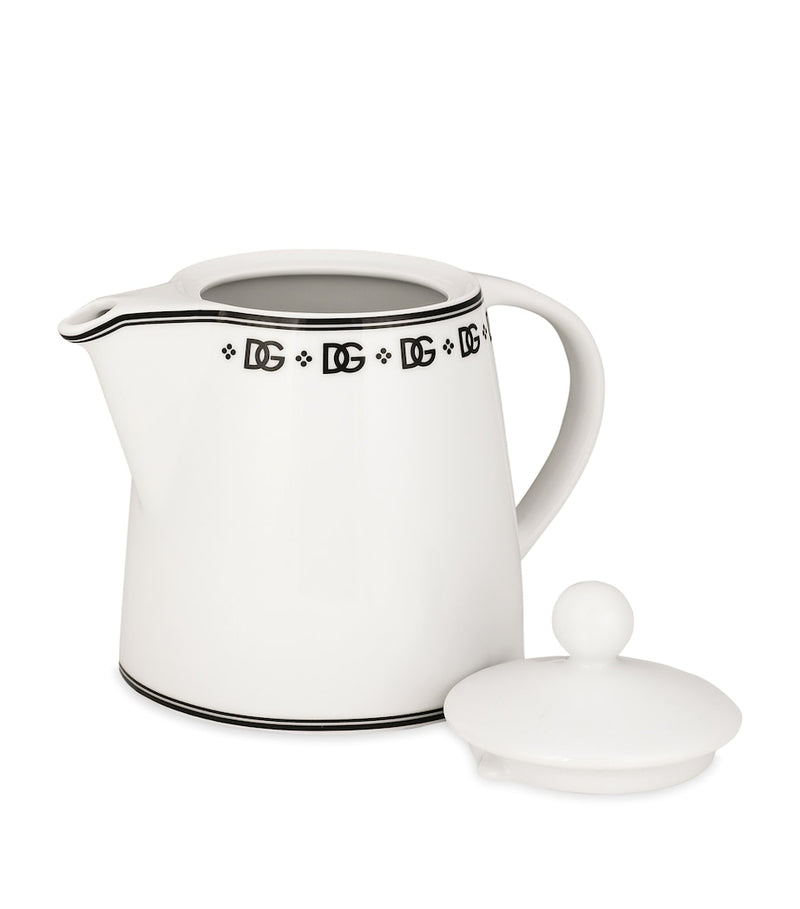 Dolce&Gabbana porcelain teapot with monogram and Art Deco design - British product