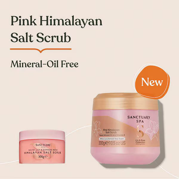 Sanctuary Spa Lily Rose Pink Himalayan Salt Scrub 300g (British brand)