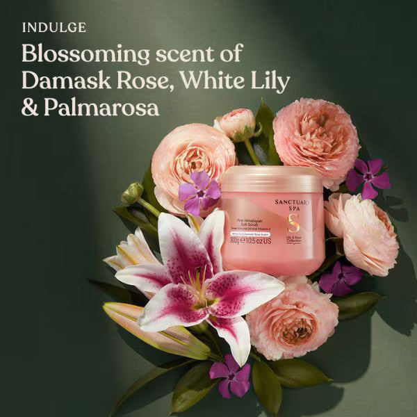 Sanctuary Spa Lily Rose Pink Himalayan Salt Scrub 300g (British brand)