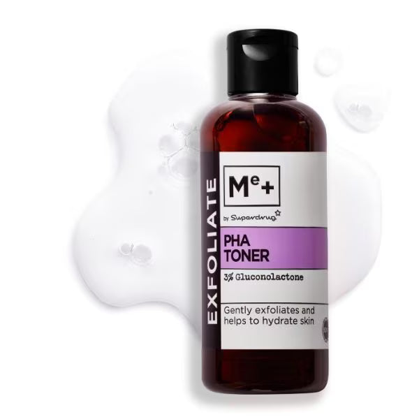 Me+ PHA Exfoliating Toner 200ml bottle, imported from the UK
