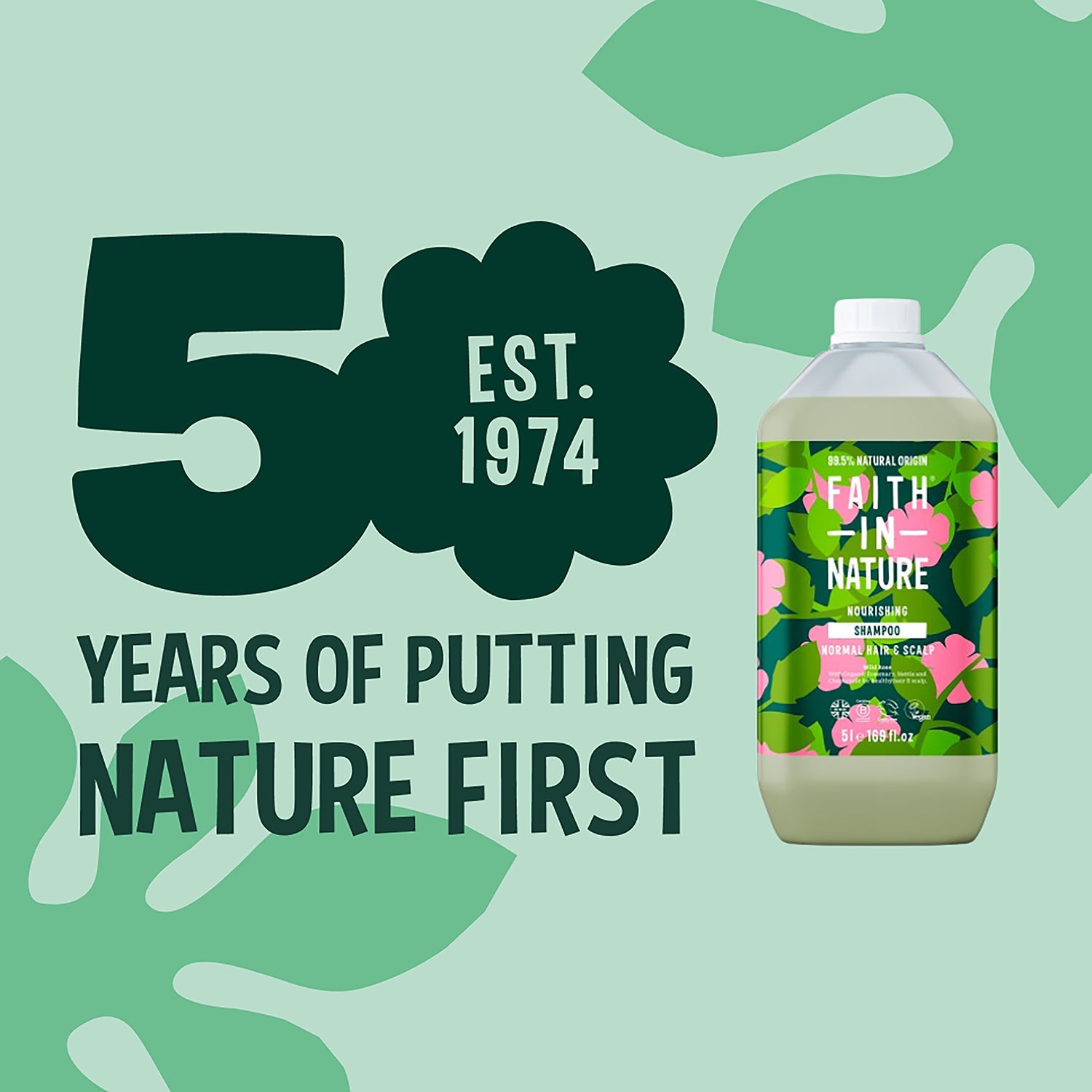 Faith In Nature Wild Rose shampoo 5L - British product
