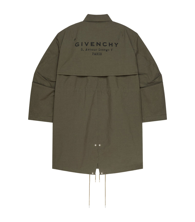 Givenchy oversized longline parka, UK version