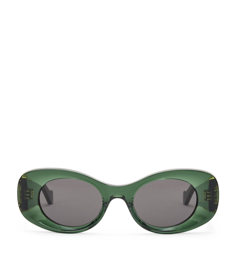 Geometric Oval Sunglasses with Acetate Frame
