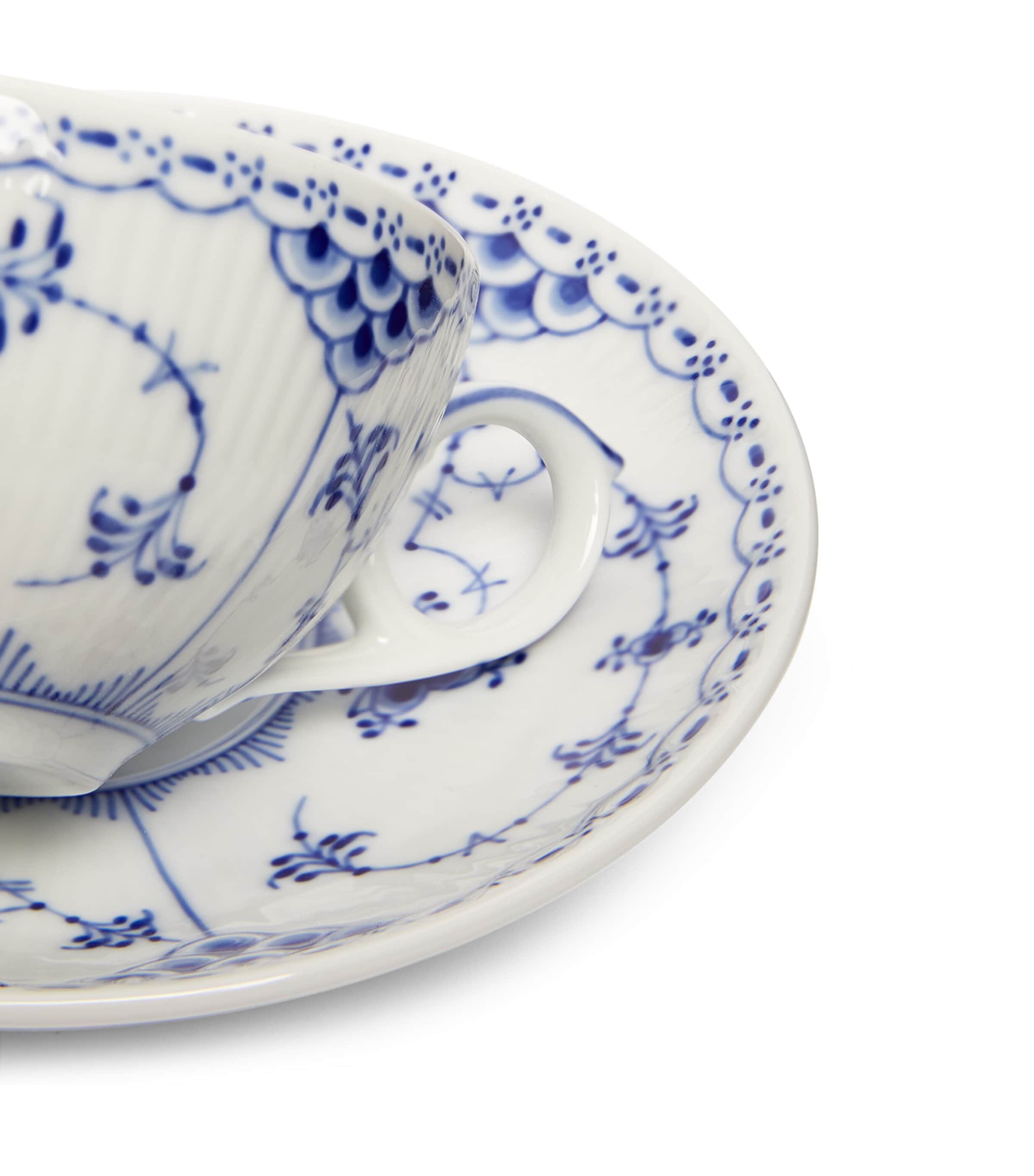 Royal Copenhagen Blue Fluted teacup and saucer, imported from the UK