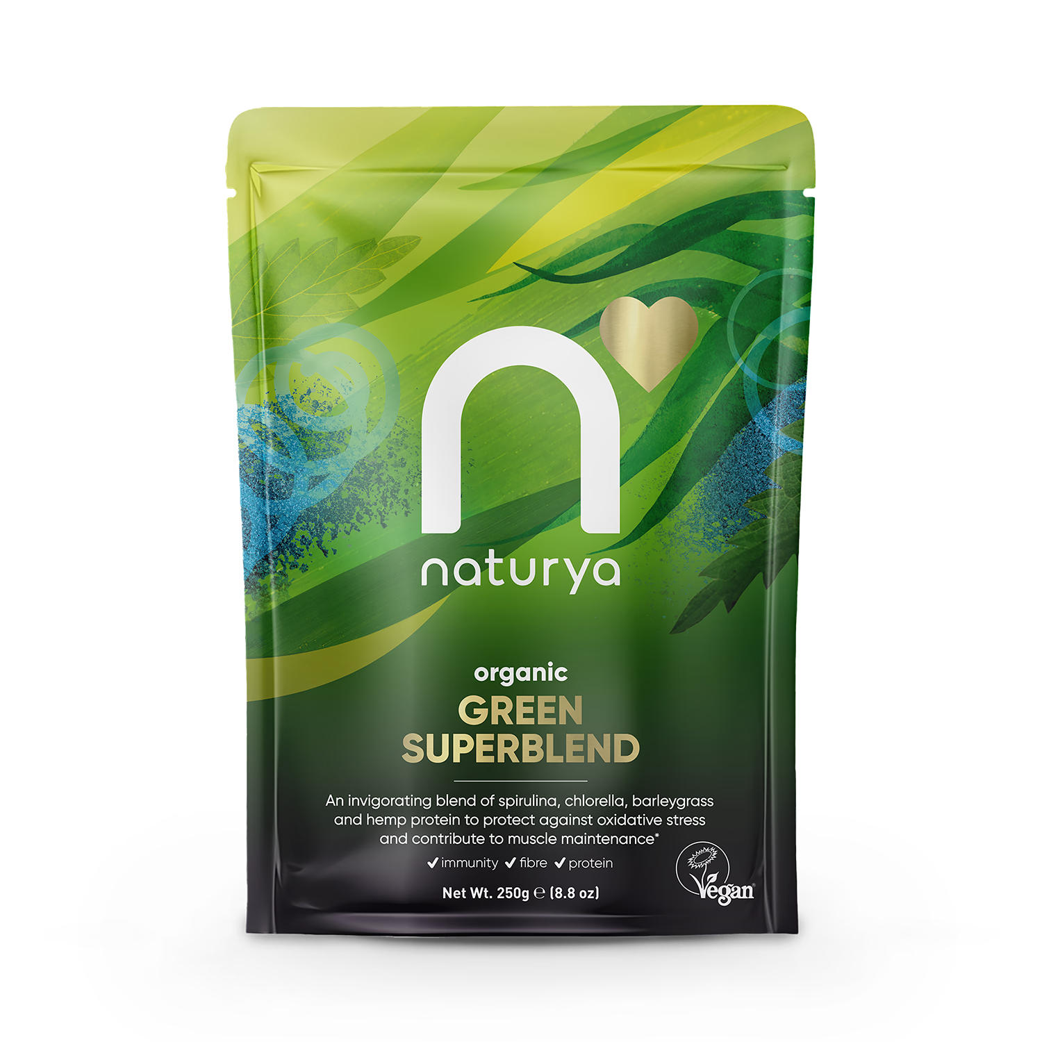 Naturya Organic Green Superblend 250g, imported from the UK