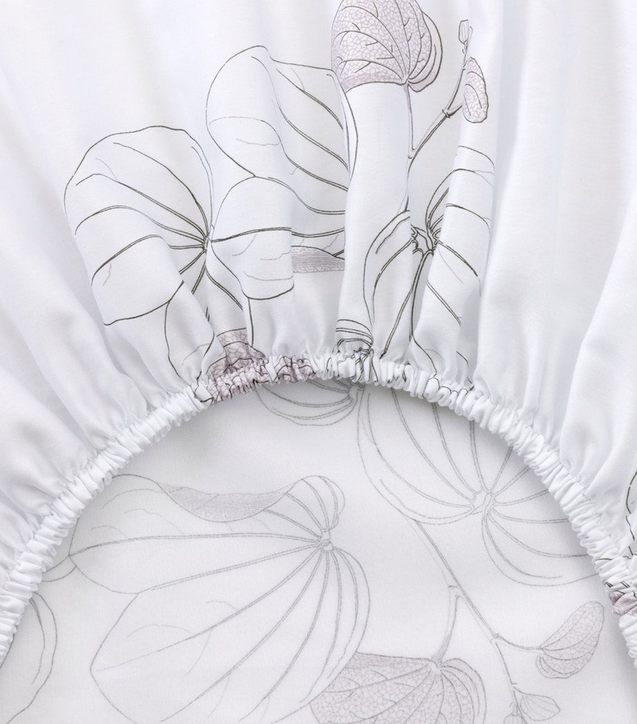 Yves Delorme Floral Orchidee double fitted sheet 140cm x 200cm (British brand)