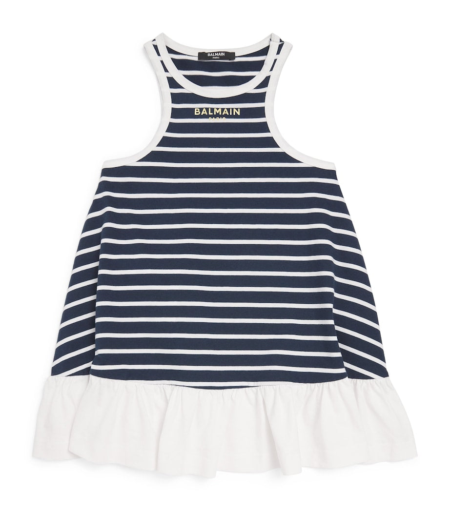 Balmain Kids cotton stripe logo dress 6-14 years - British product