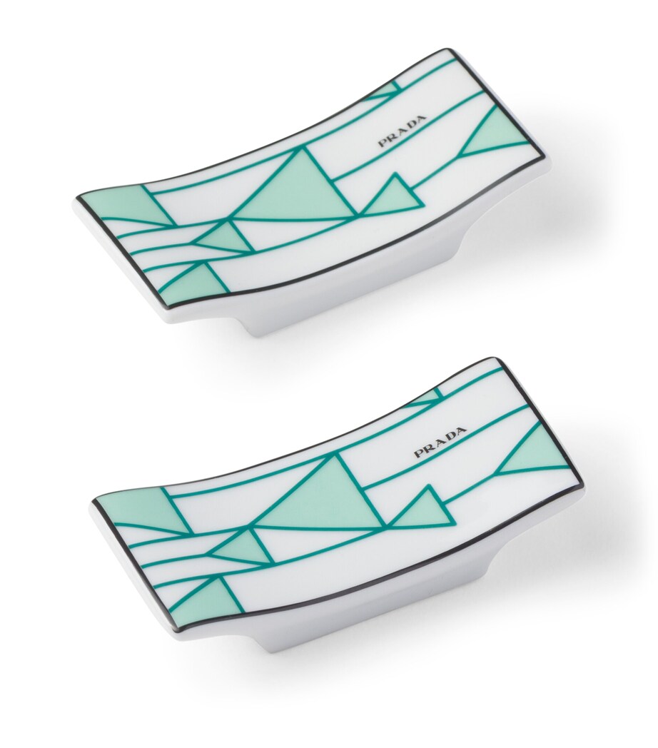 Prada geometric print chopstick rests set of 2, imported from the UK