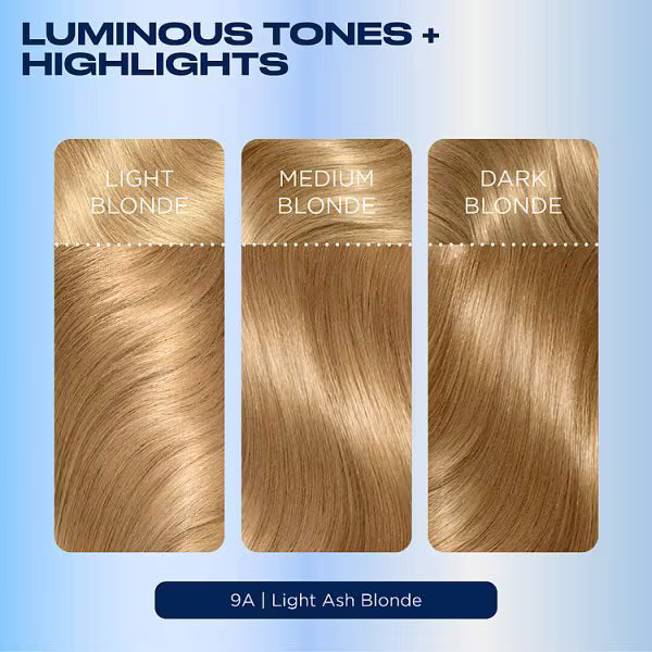 Clairol Nice N Easy light ash blonde hair dye box, UK version