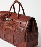 Brunello Cucinelli Leather Woven Holdall
