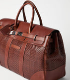Brunello Cucinelli Leather Woven Holdall