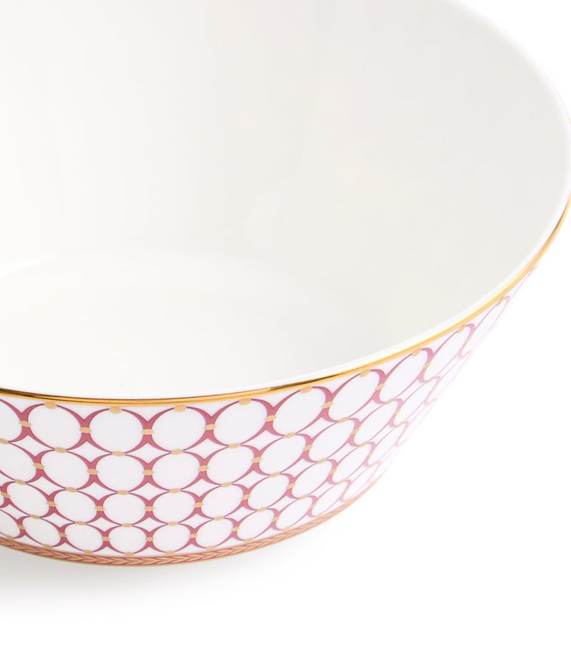 Wedgwood bone china soup bowl with red accents, 20cm (British brand)