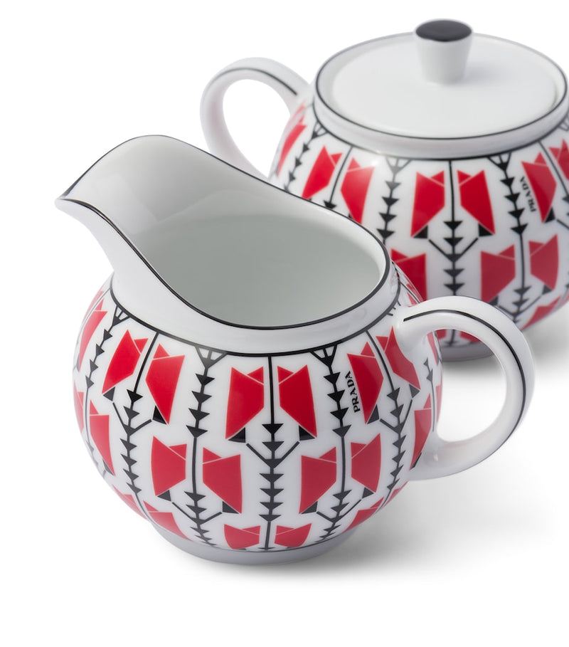 Prada Vienna Arrows creamer and sugar set, imported from the UK