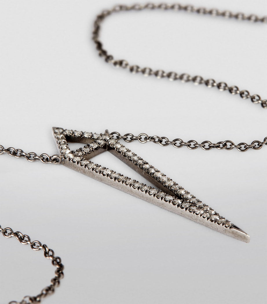 Eva Fehren blackened white gold and diamond dagger necklace - British product