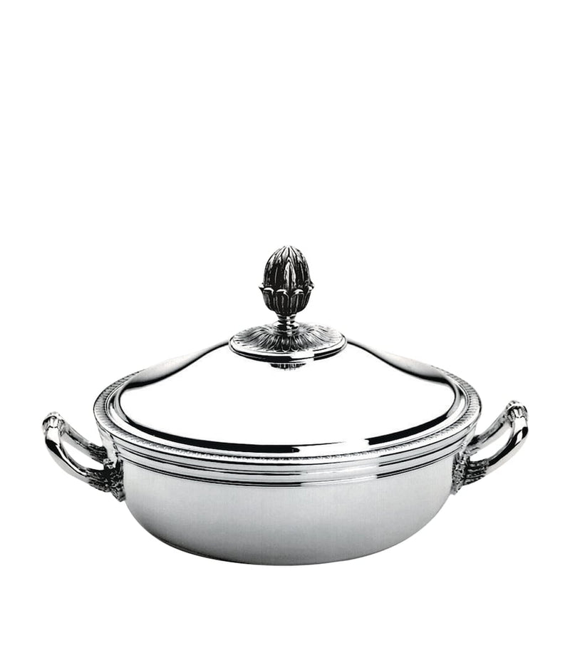Christofle silver-plated Malmaison covered dish 21cm - British product