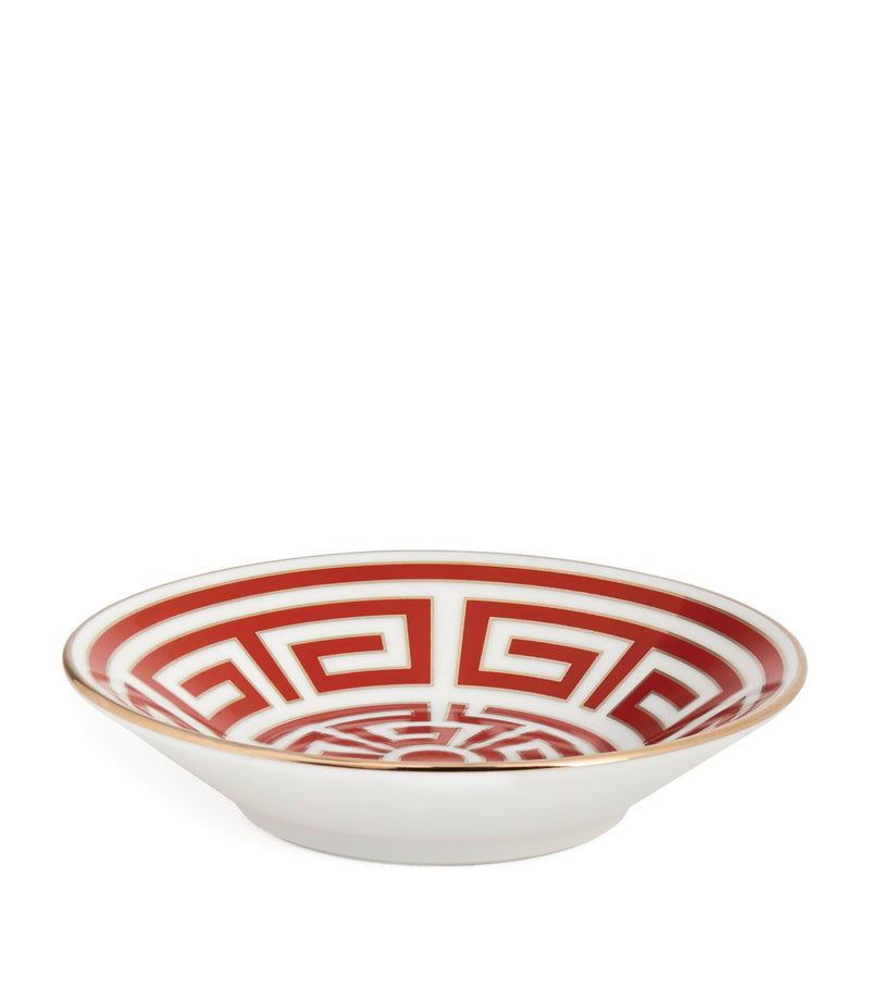 GINORI 1735 porcelain Labirinto Scarlatto espresso saucer 11cm, UK version