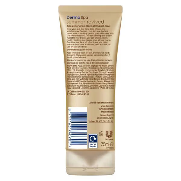 Dove Gradual Self Tan Cream Fair Medium 75ml - British product