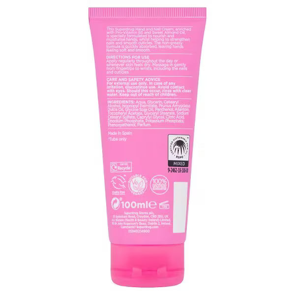 Superdrug Hand and Nail Cream 100ml (British brand)