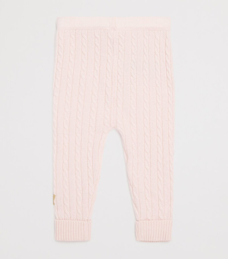Purebaby cashmere cable-knit leggings for 0-12 months, imported from the UK