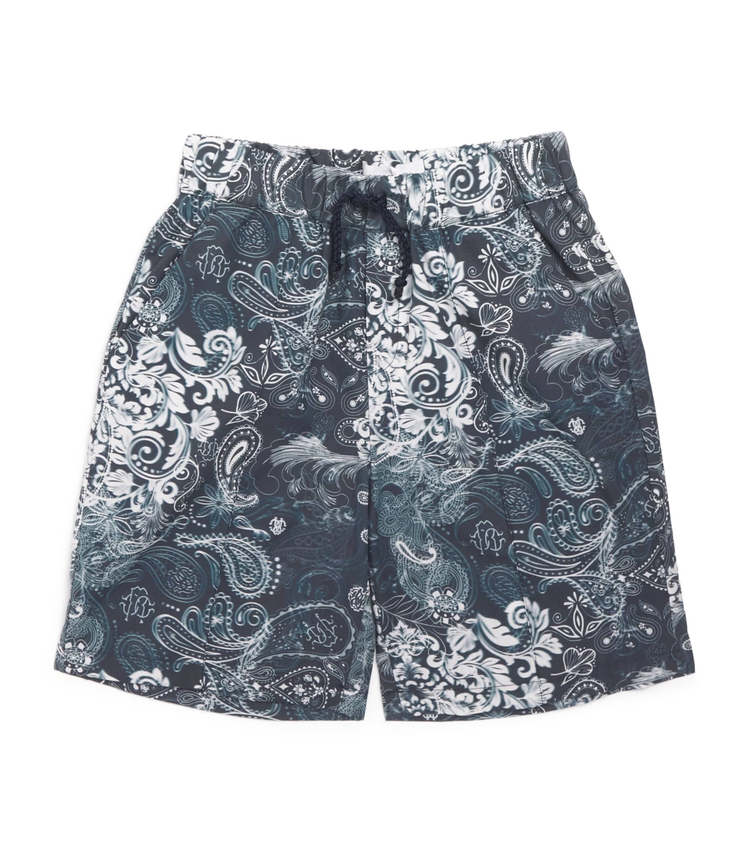 Roberto Cavalli cotton paisley print Bermuda shorts for ages 4-14 years, imported from the UK